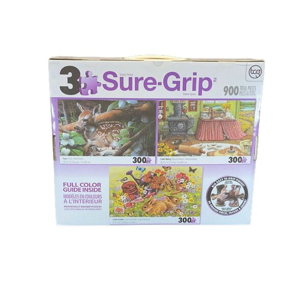FAWN*COOKIE BAKING*GARDEN BUNNIES SURE-GRIP 900 Piece  28" X 19" Puzzle‎ - Picture 4 of 6